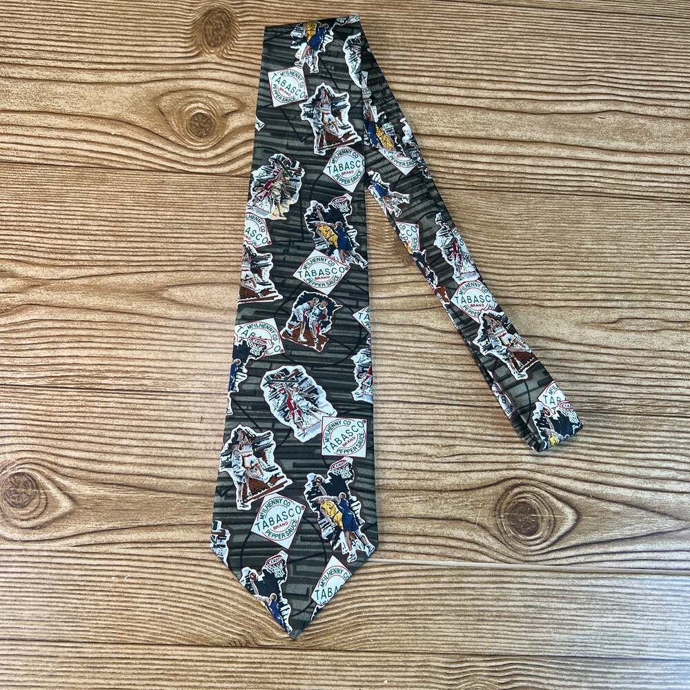 Vintage 1990s NBA Basketball Tabasco Hot Sauce Mens Necktie Silk Tie USA